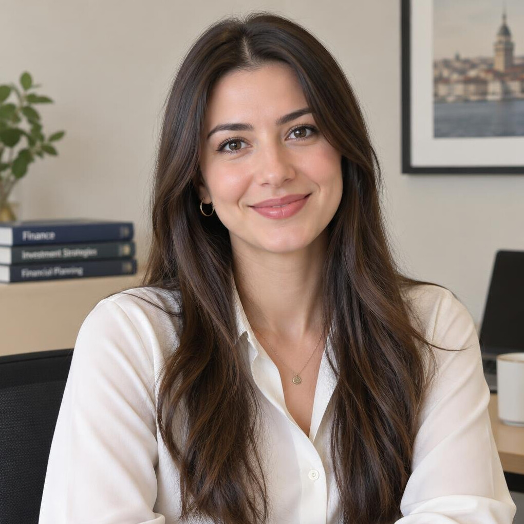 Portrait of a smiling young woman with long brown hair